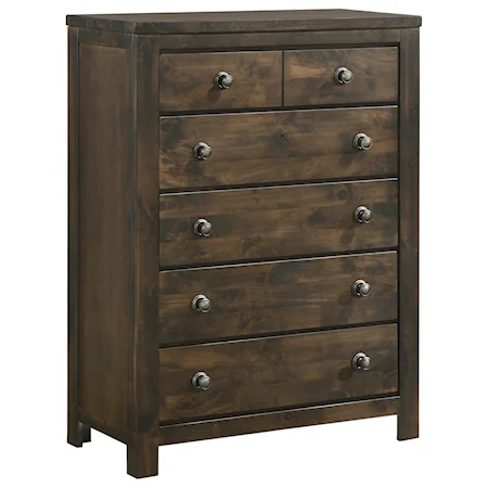 Modern Rustic Chest of Drawers with Velvet-Lined Drawer